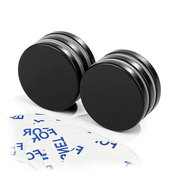 Epoxy Coated Round Magnetic Blocks Adhesive Backed Neodymium Magnets