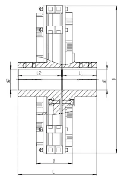 OS Series Standard Three-disk Permanent Magnet Coupling structure diagram