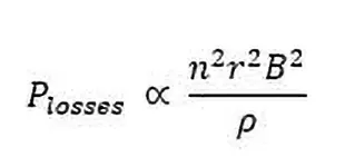 Formula for calculating power loss due to eddy currents