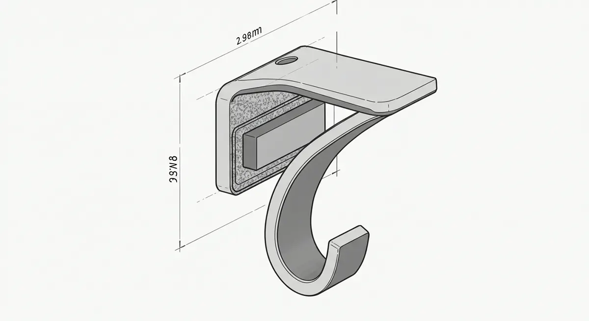 Magnetic Coat Hook Design Drawing