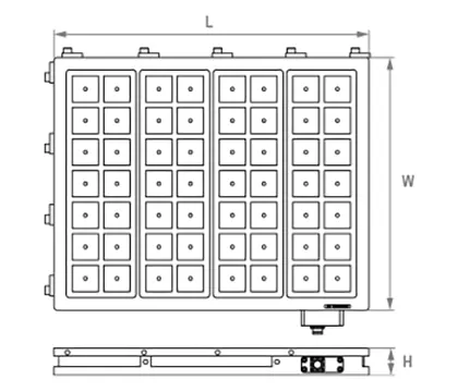 Electro-permanent magnetic milling and drilling magnetic chucks design drawing