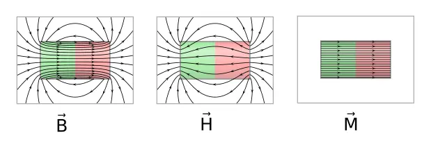 Magnet internal and external magnetic field