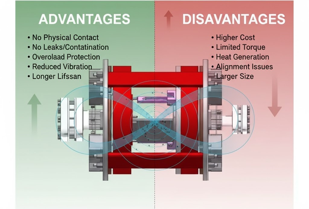 advantages and disadvantages of magnetic coupling